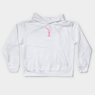 Pink Upsilon Watercolor Letter Kids Hoodie